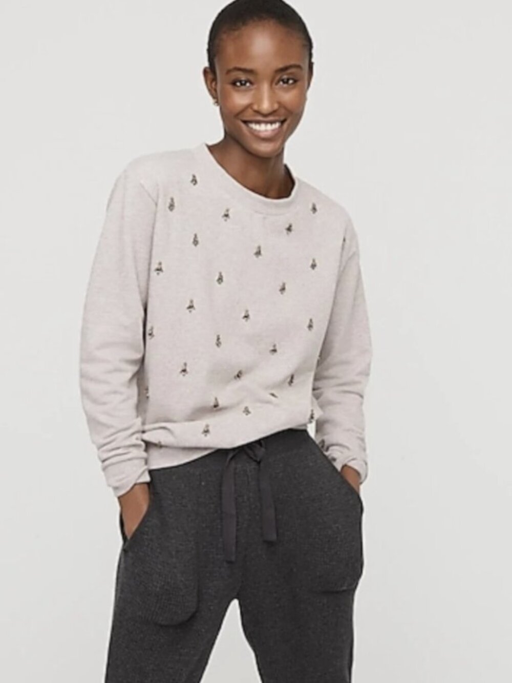 EUC J. Crew Embellished Sweatshirt, Sz - XL